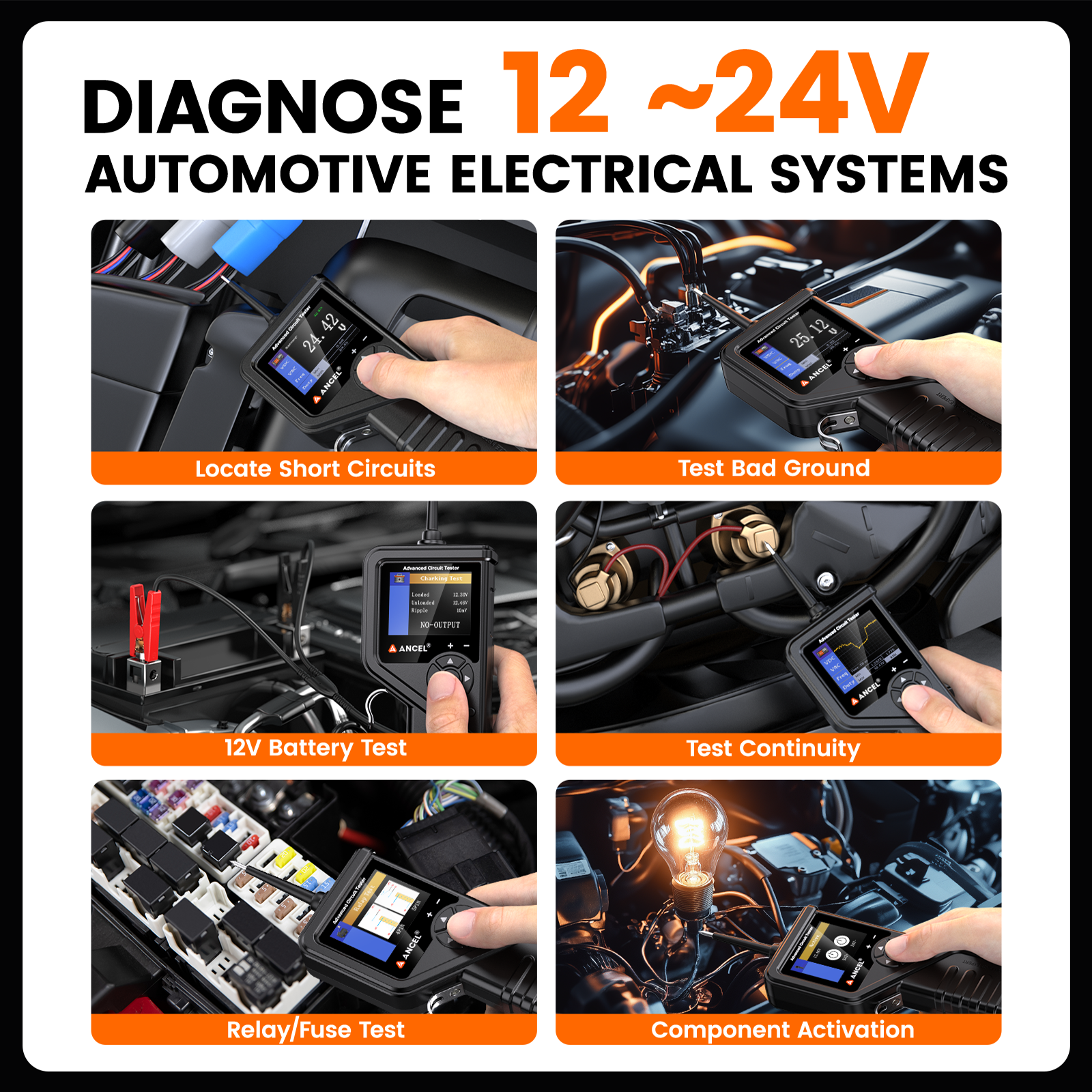 12V 24V Electrical Circuit Tester Automotive Short Breaker Finder Multimeter Kit