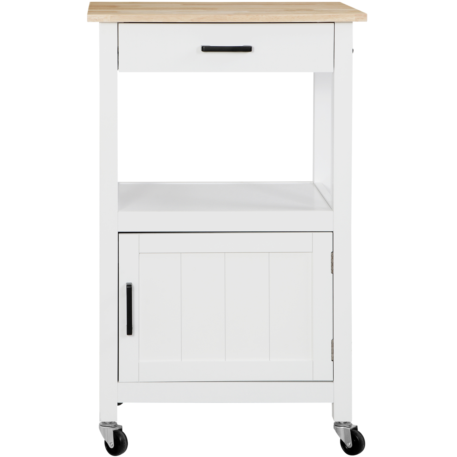 Kitchen Cart with Drawer on Swivel Wheels with 3 Side Hooks for Dining Room
