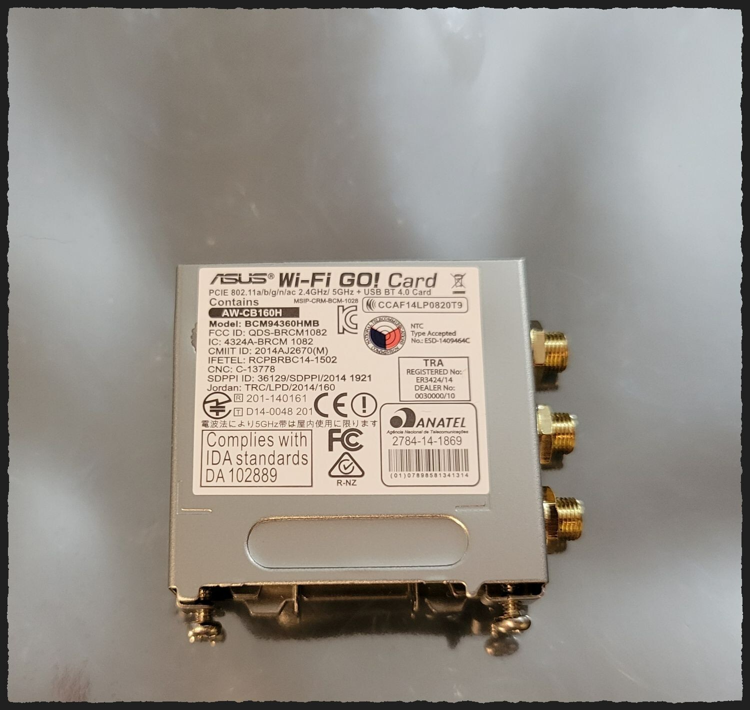 Asus WI-FI GO! Card AW-CB160H - 802.11 a/b/g/n/ac WLAN module w/ Bluetooth 4