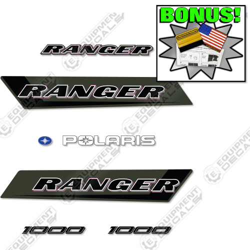 Fits Polaris Ranger 1000 Decal Kit Green UTV - 7 YEAR OUTDOOR 3M VINYL!