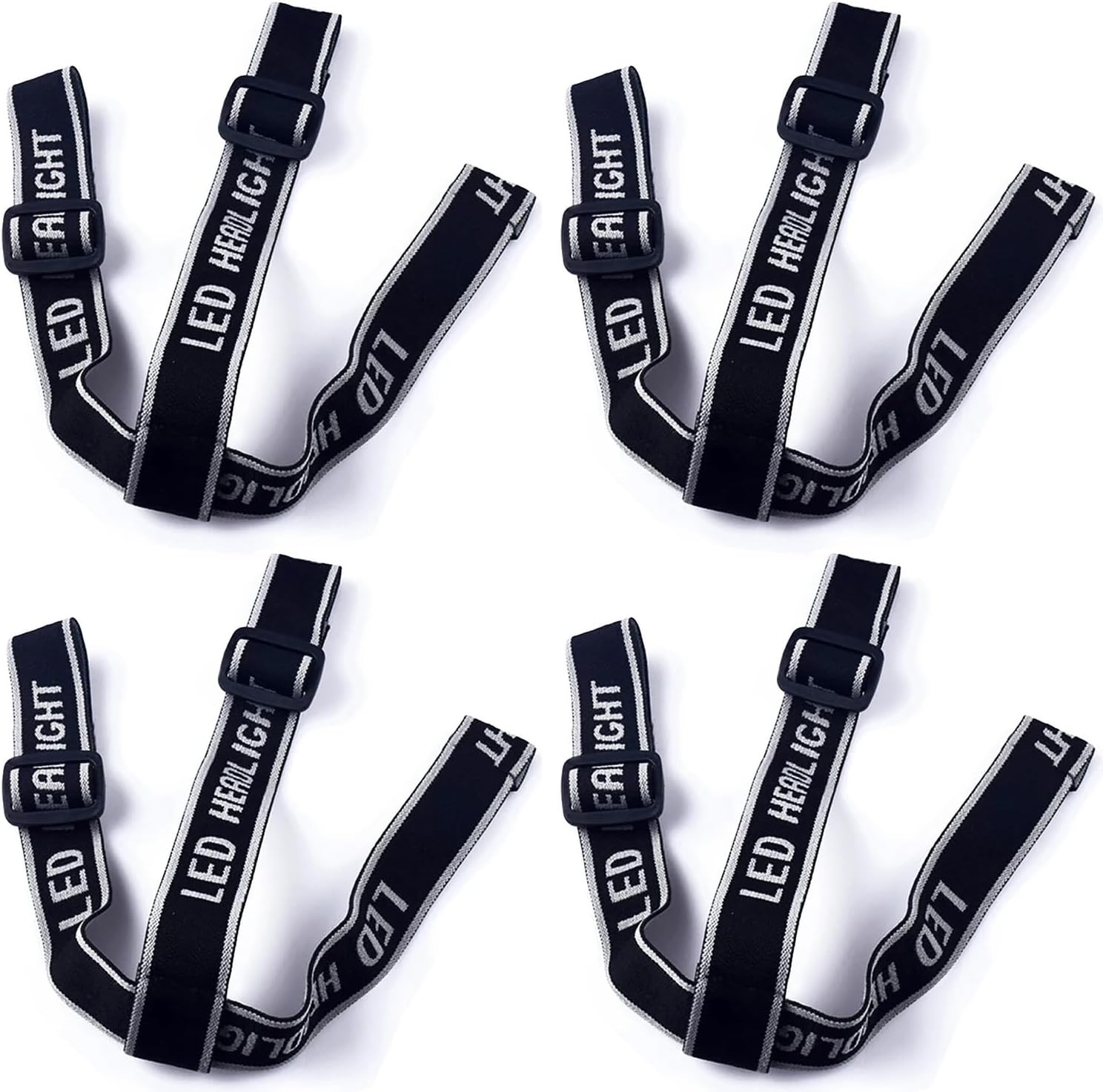 4 Pack Headlamp Strap Replacement Headband Head Lamp Elastic Head Band Belt for