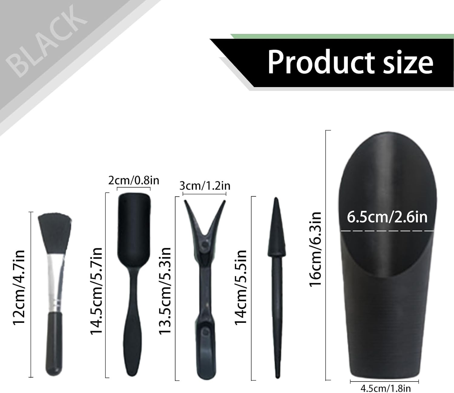 Mini Succulent Tools, 5Pc Planting Tools Kit for Indoor Black/Pink