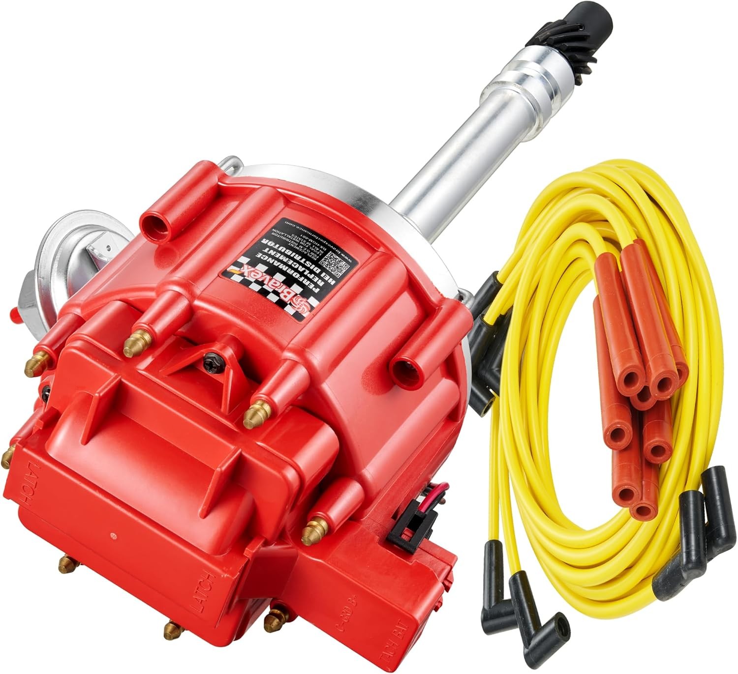 HEI Distributor 65K Coil with Spark Plug Wires 9000RPM, Kit
