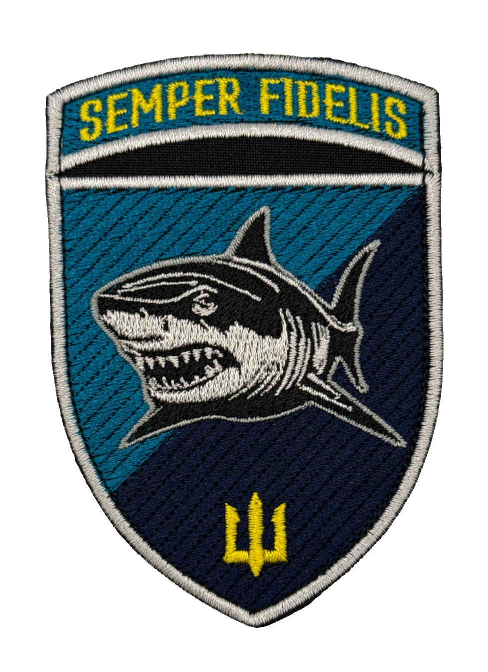 Ukrainian Military Marine Corps Patch Semper Fidelis Shark Trident Army Badge