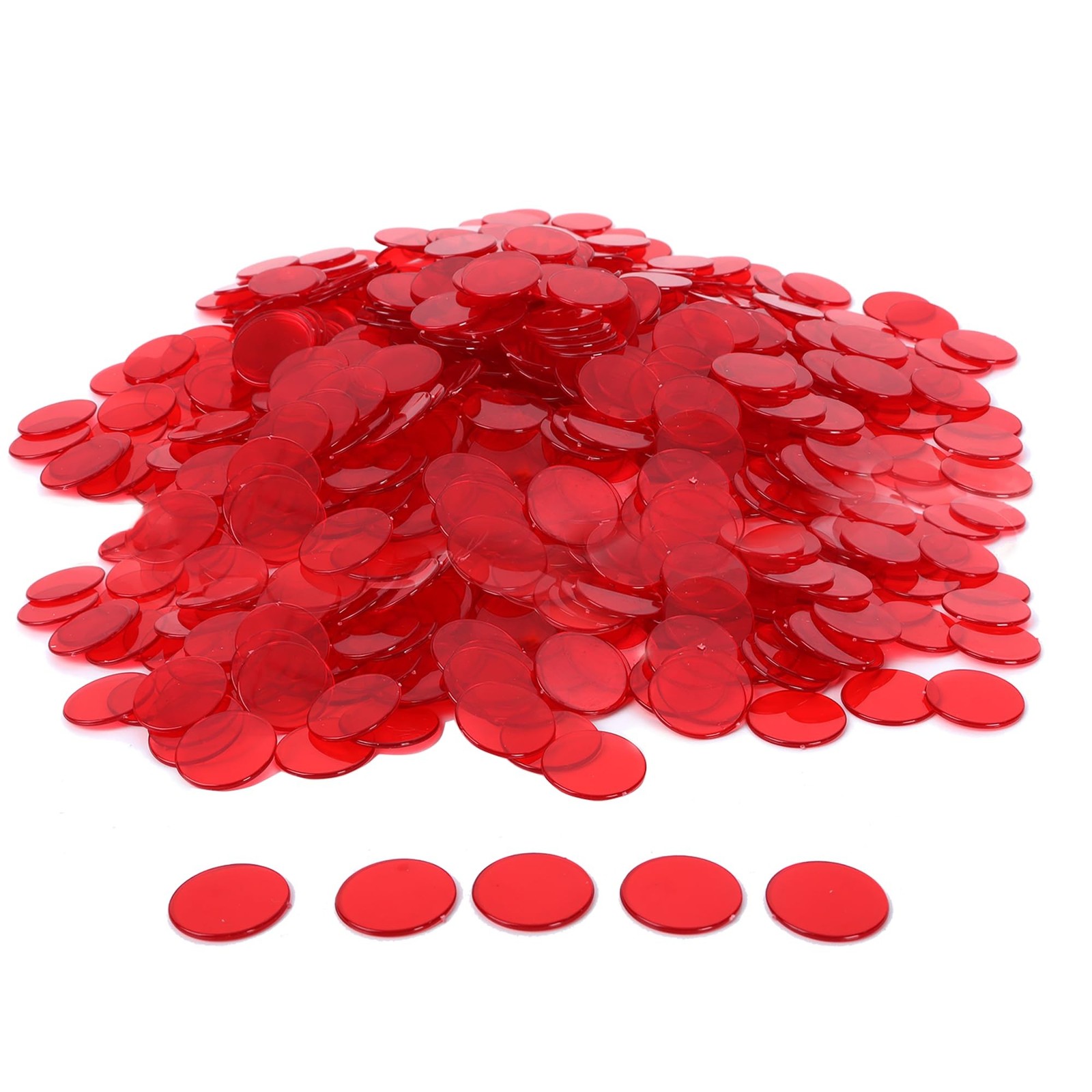 GSE Games & Sports Expert Red Bingo Chips, 500 Pieces 3/4-Inch High-Contrast ...