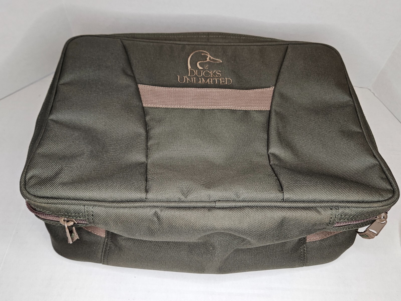 Ducks Unlimited Green Canvas Padded Shoulder Bag 14x10x5  NWOT