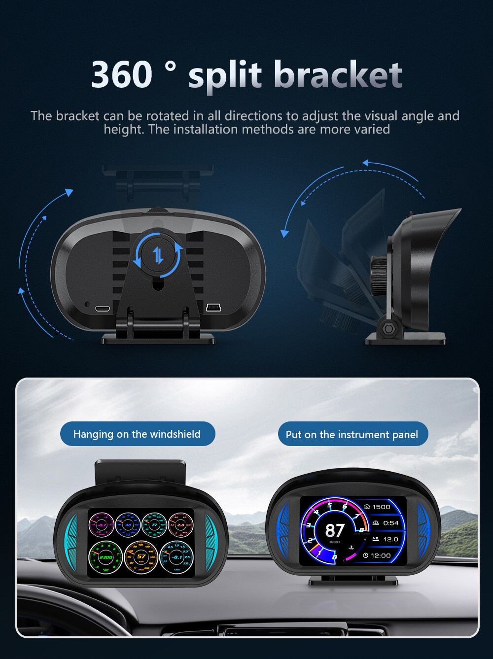 OBD + GPS Intelligent driving computer Alarm, Head-up Display