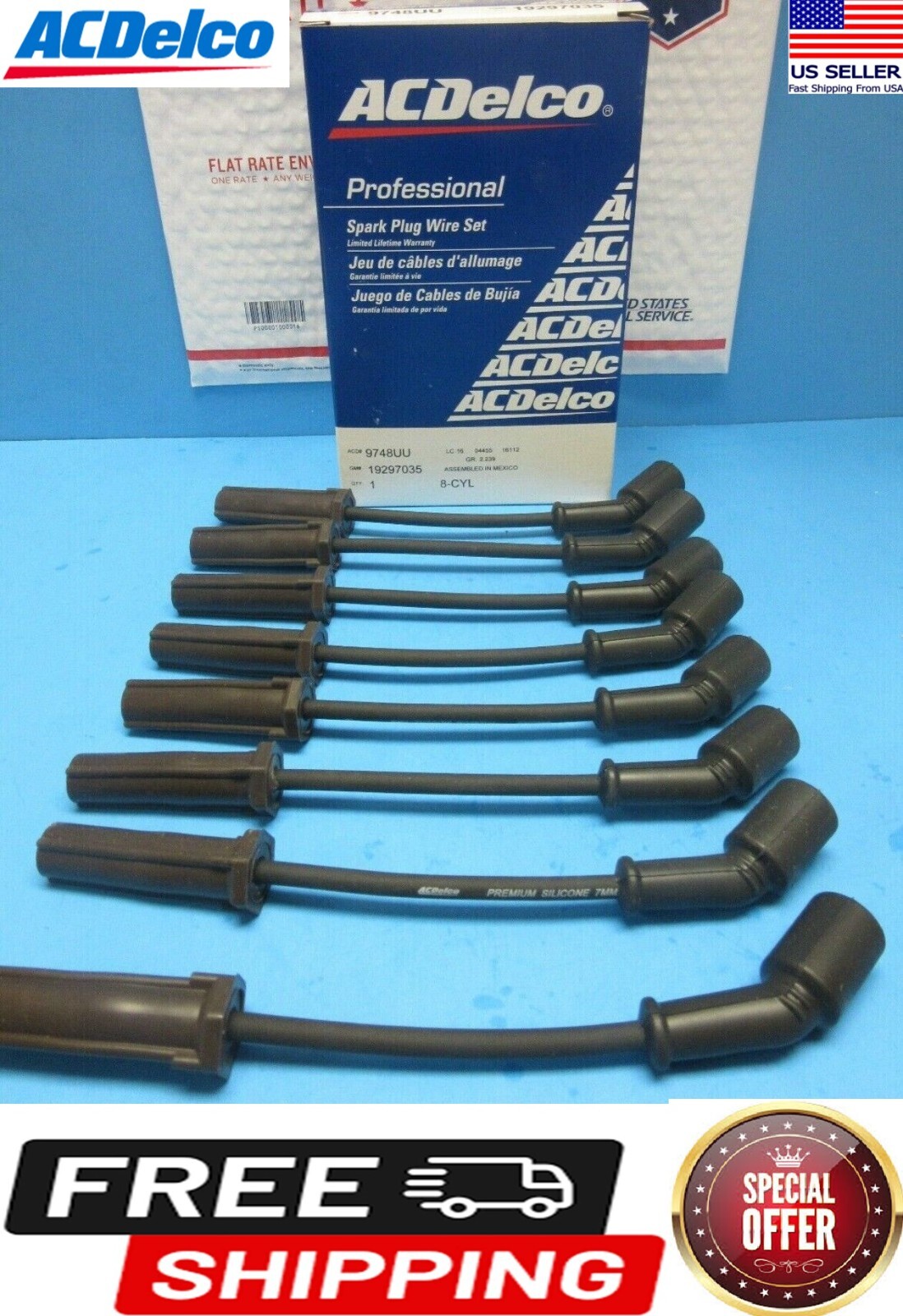 New OEM Spark Plug Wire Set ACDelco For Chevy CAMARO 2010-2015 6.2L 7.0L V8
