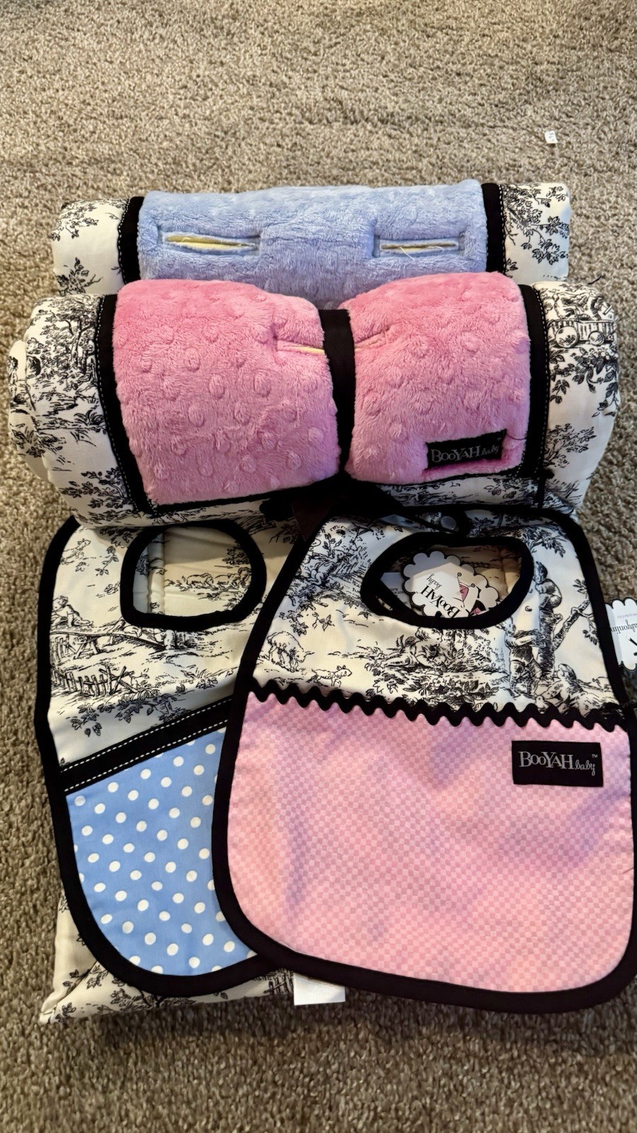 Boutique, Stroller Liner, Baby Blue Reversible, Thick Padding Adjustable