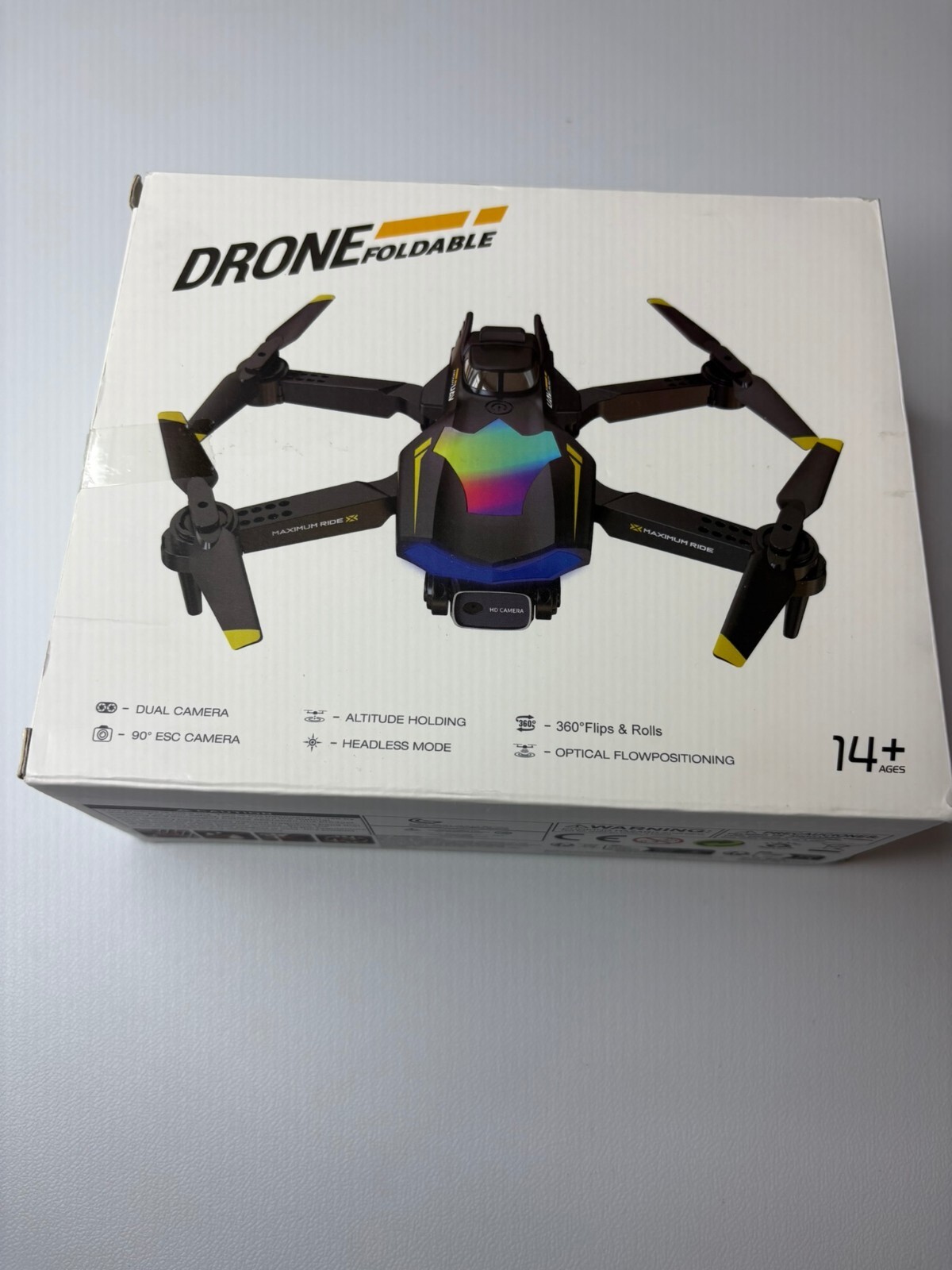 Foldable Drone with Dual Cameras, Altitude Hold, Headless Mode, 360° Flips