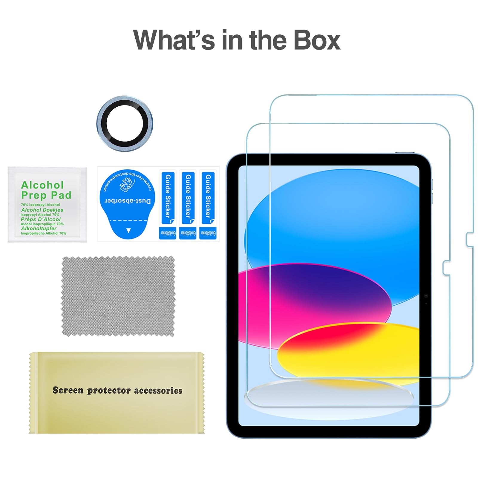 ProCase 2 Pack Screen Protector 2 + 1 Blue Lens Cover,