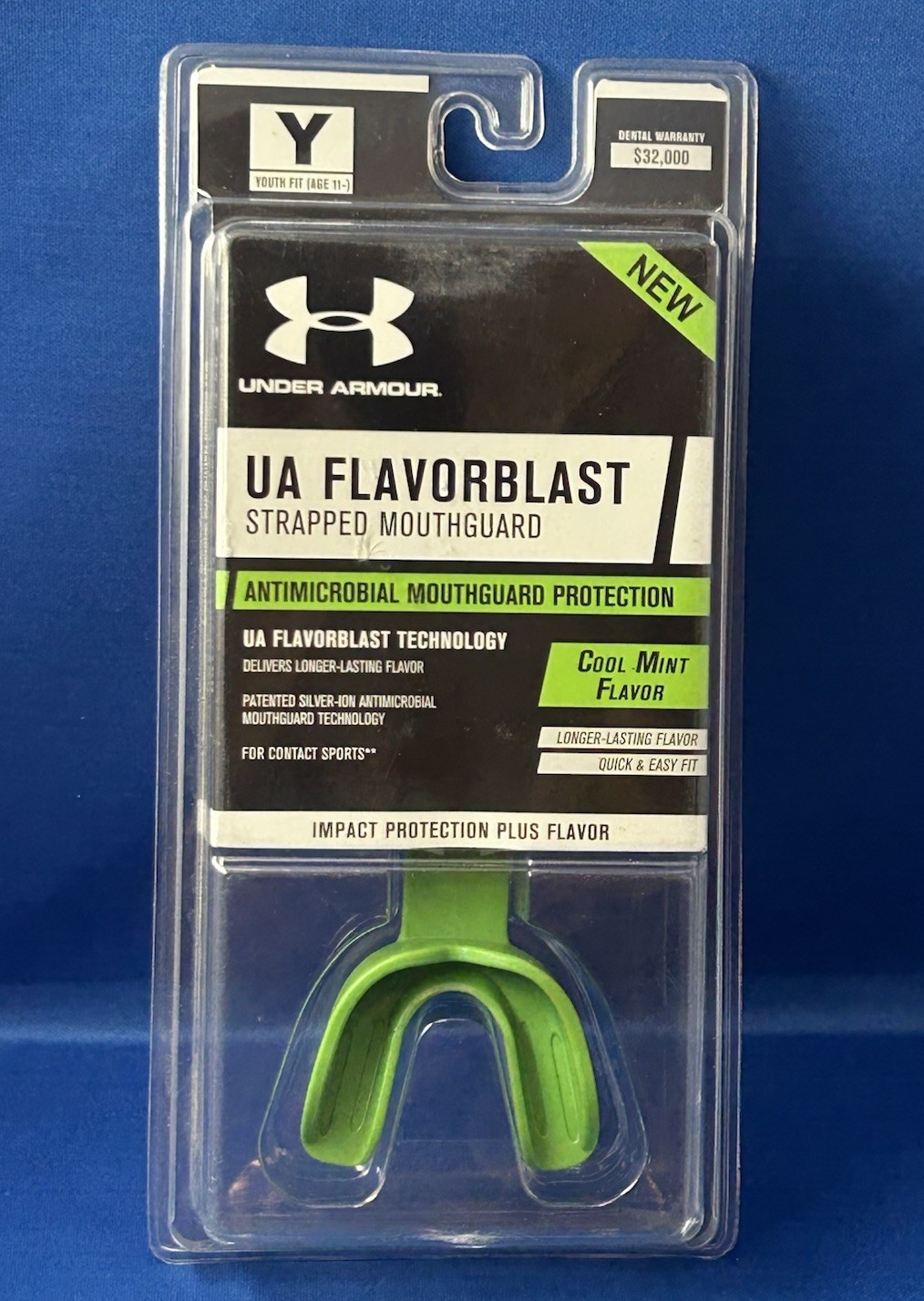 Mouthguard - Strapped Cool Mint Under Armour Antimicrobial Youth Sport Football