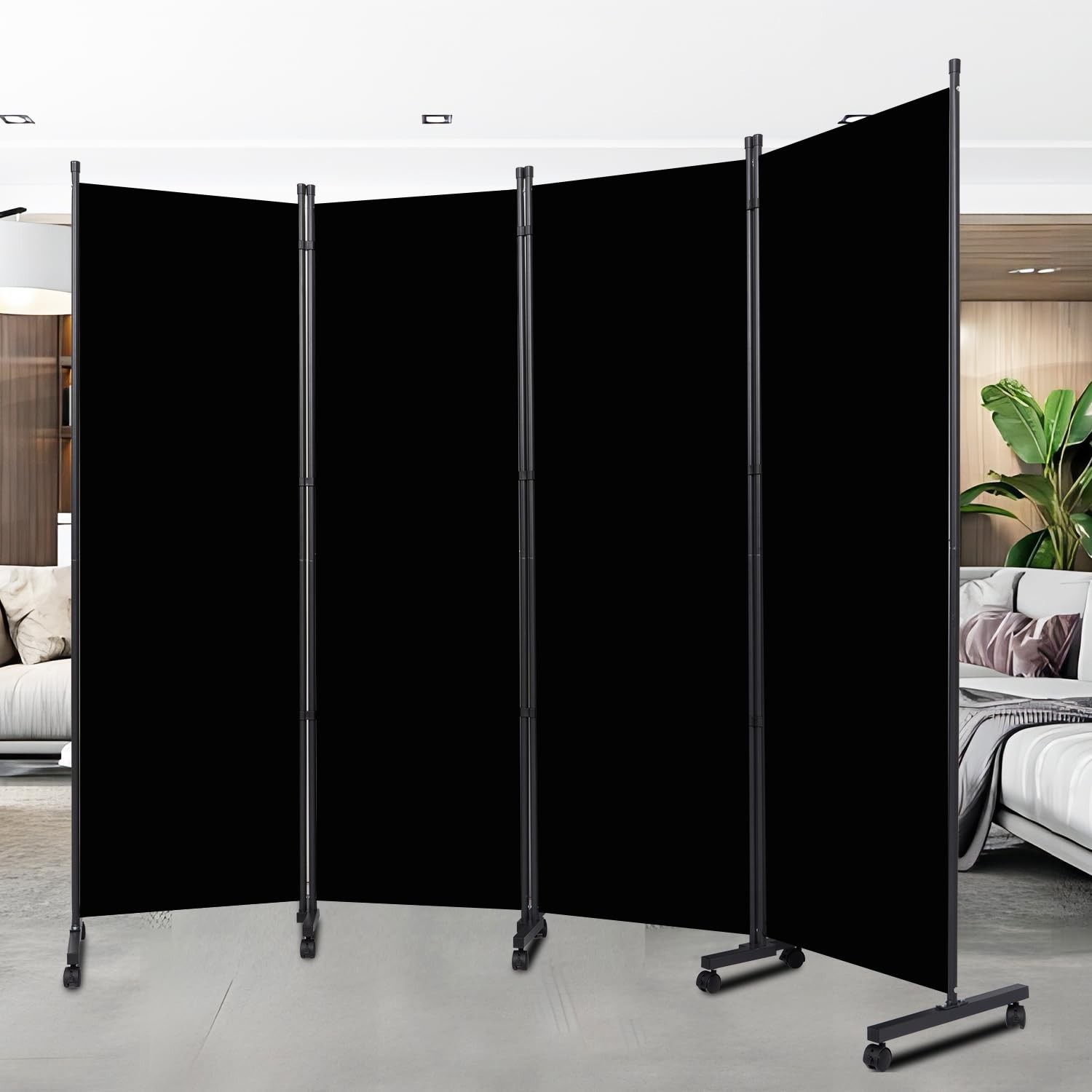 Room Divider Portable 88'' Partition Room Dividers and Folding Privacy Screen...
