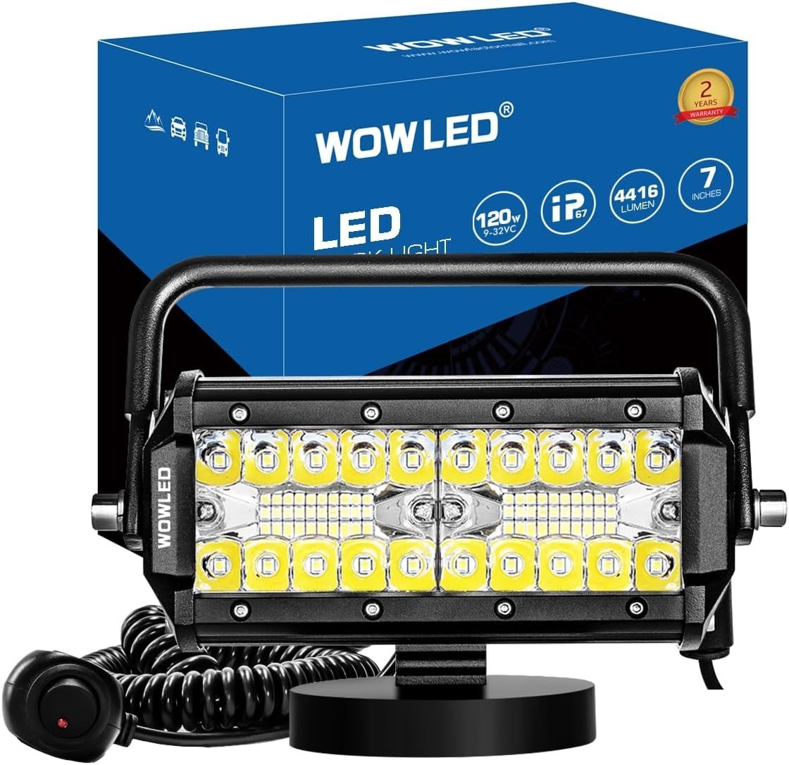 48W Magnetic LED Work Light Bar Portable Truck Off-Road Flood Light Bar Spot