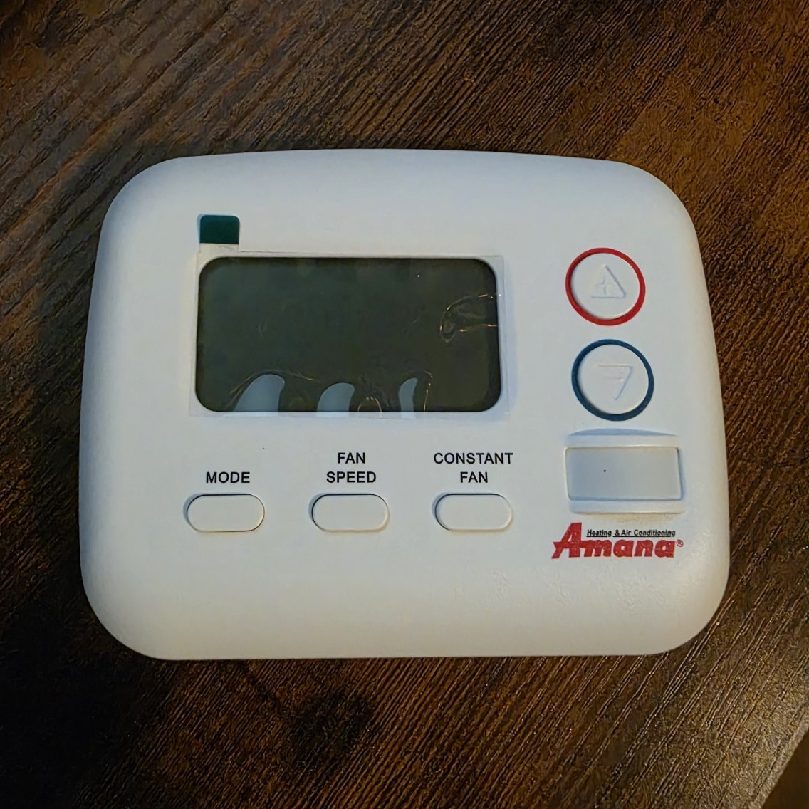 Amana Digital Wall Thermostat White Push Button AA Battery w/ Mounting Hardware