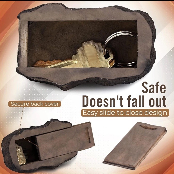 Hide-a-Spare-Key Fake Rock - Looks & Feels like Real Stone - Safe for Outdoor...