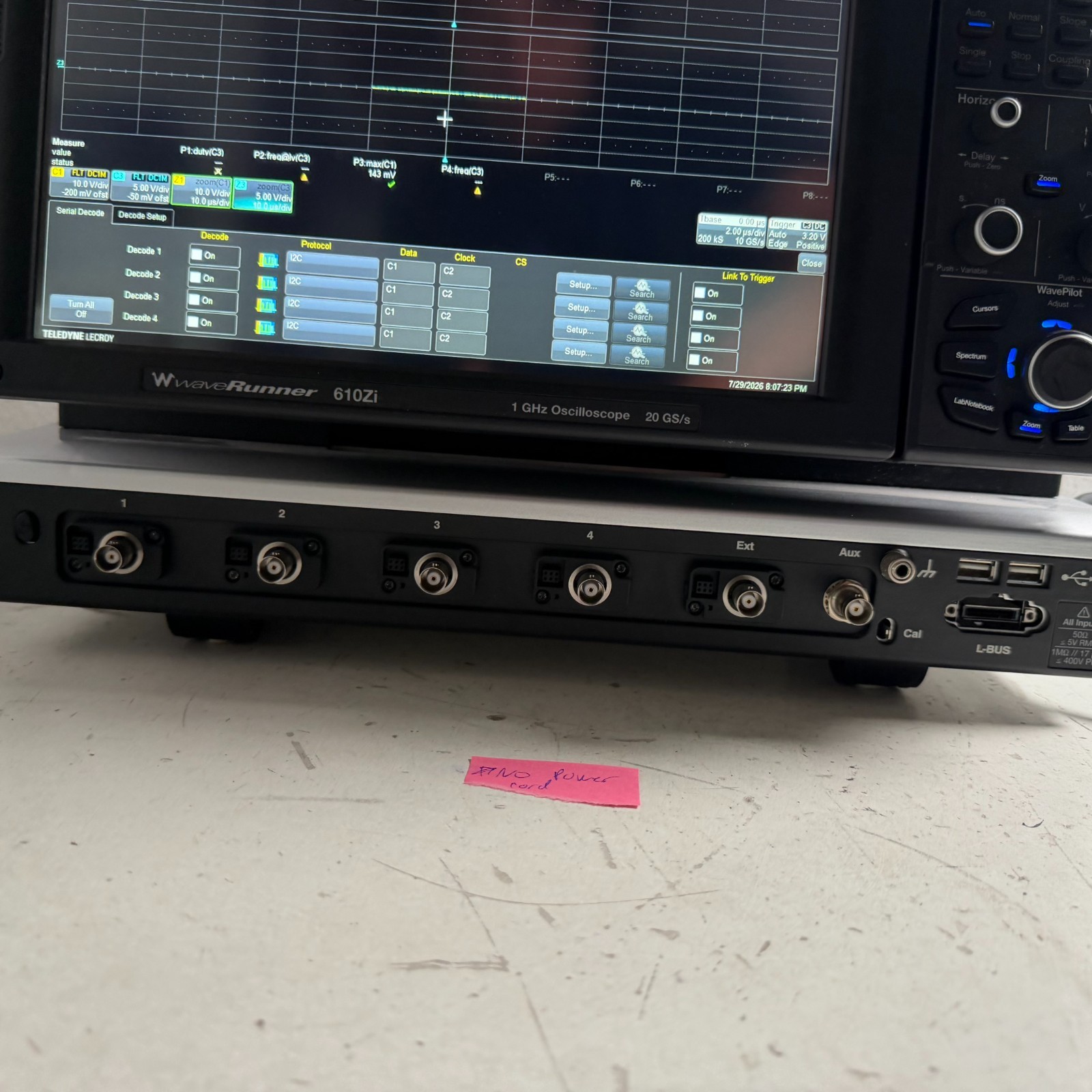 LeCroy WaveRunner 610Zi 12.1" WideScreen Touch Screen Digital Oscilloscope
