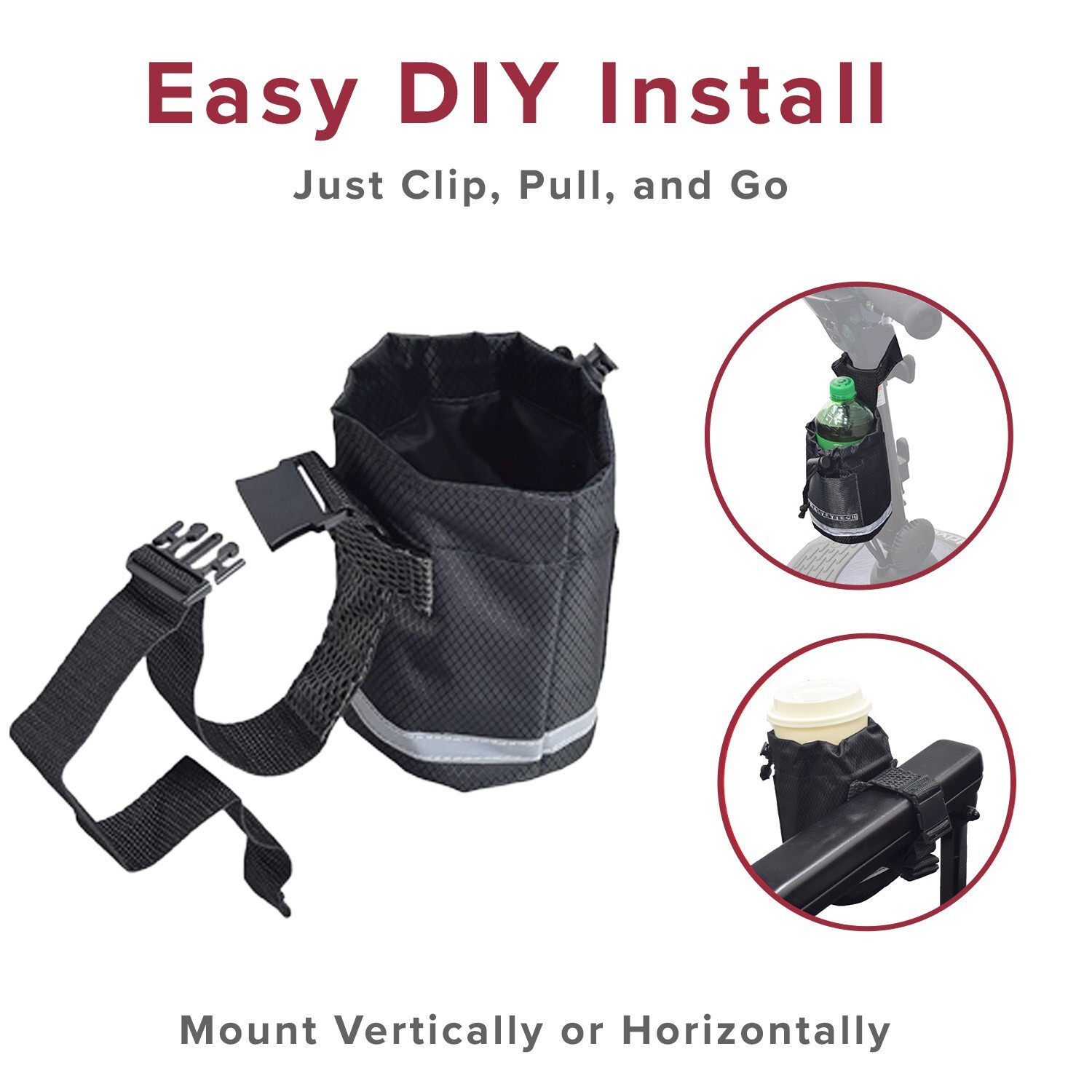 Berry Unbreakable Universal Cup Holder for Mobility E-Bikes/Walker/Stroller