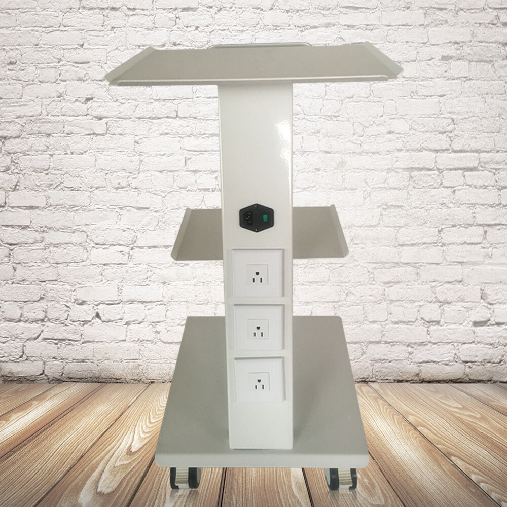 Mobile Dental Trolley Cart Built-in Socket Medical Trolley Device Three Layer