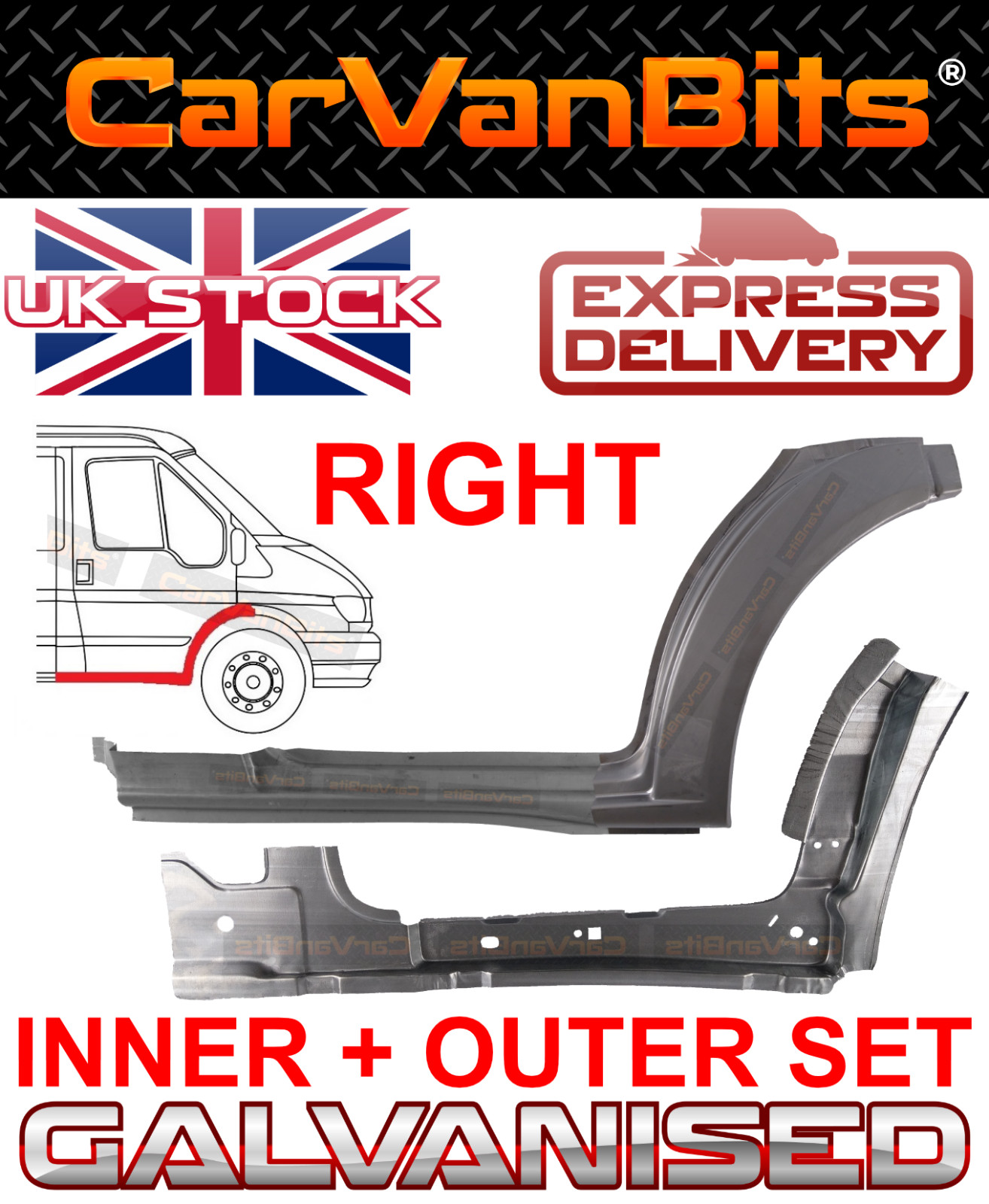 FOR FORD TRANSIT MK6 MK7 00-13 UNDER FRONT DOOR WHEEL ARCH SILL REPAIR PANEL O/S