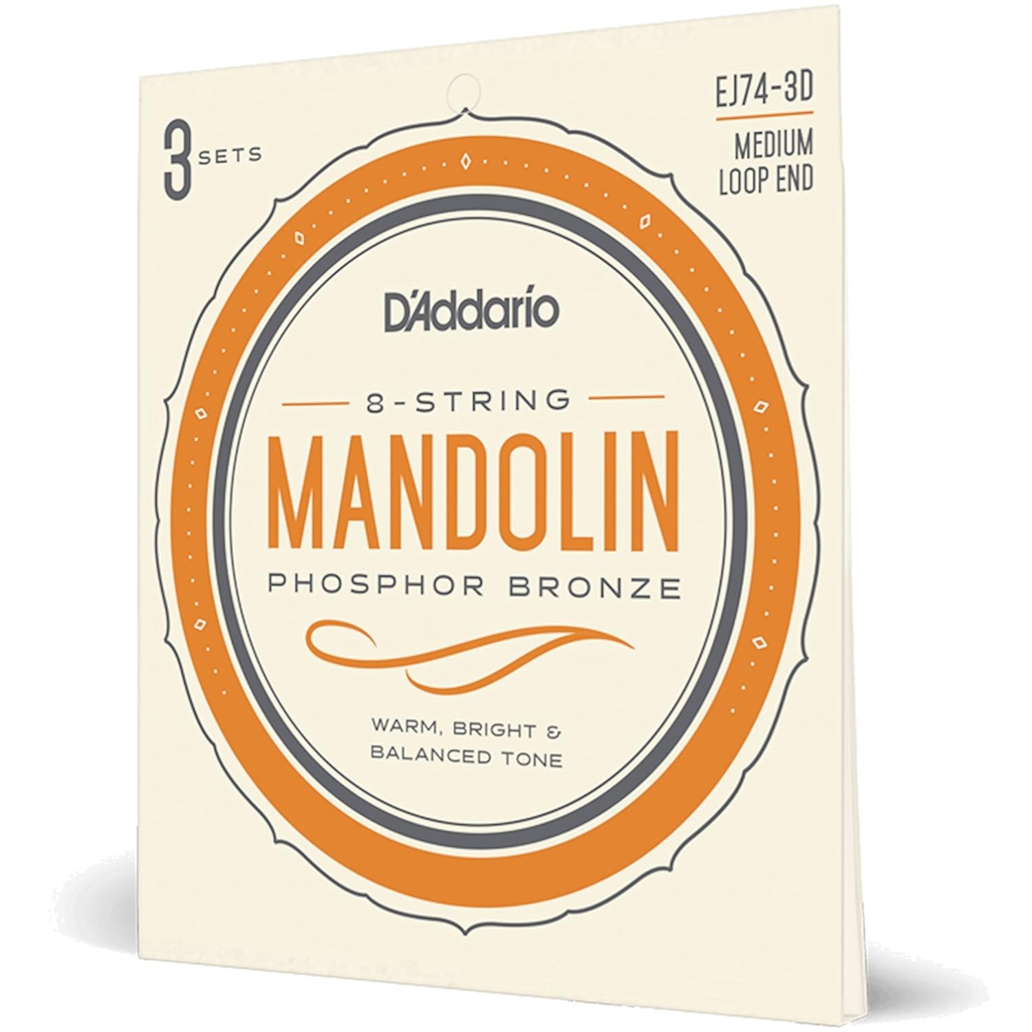 EJ74-3D by D'Addario - Durable Phosphor Bronze Mandolin Strings, 8-String Pack