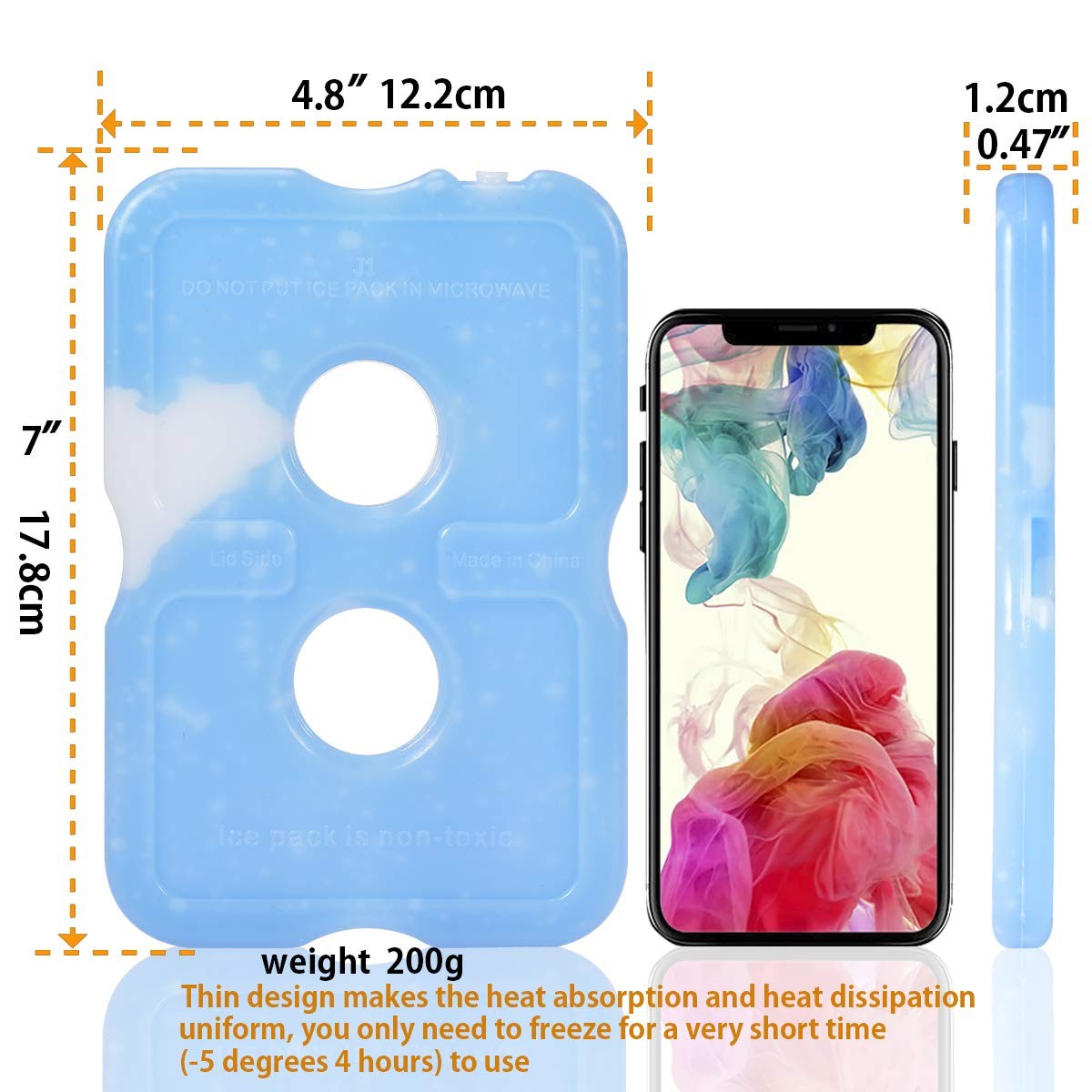5 Pack Slim Ice Pack Brick Reusable Long Lasting Cold Thin Freezer Packs Cool...
