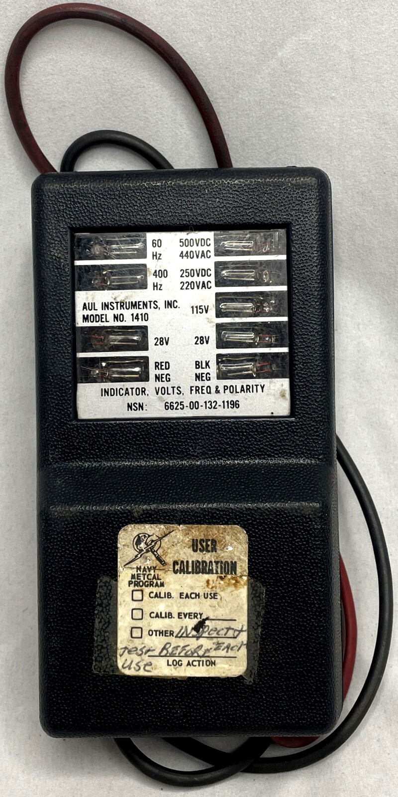 AUL 1410 Line Voltage Indicator NSN 6625-00-132-1196 /25-600 Volts AC/DC