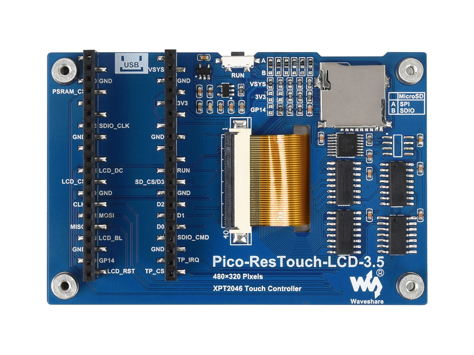 Waveshare 3.5inch Touch Display Module for Raspberry Pi Pico 480×320 SPI