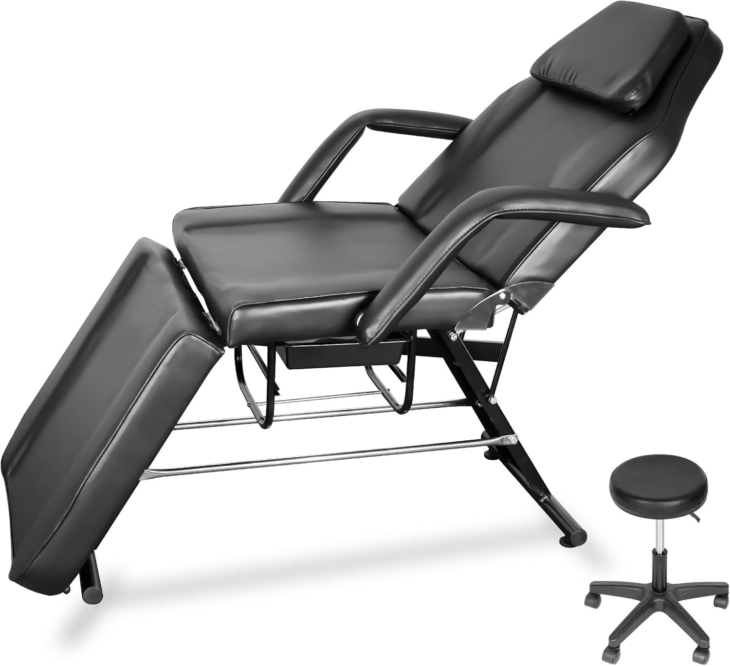 3 Fold Massage Table Beauty Salon Chair Facial Spa Tattoo Bed w/Stool