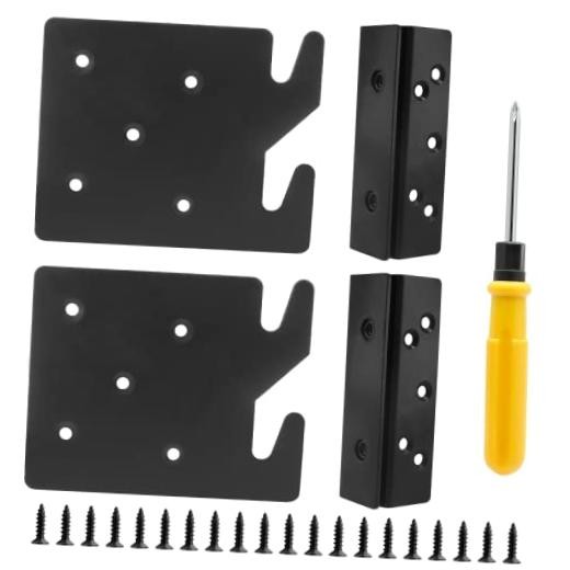 Biaungdo 2 Sets Bed Frame Bed Post Double Hook Slot Bracket, Metal 4.2" x 3.4"