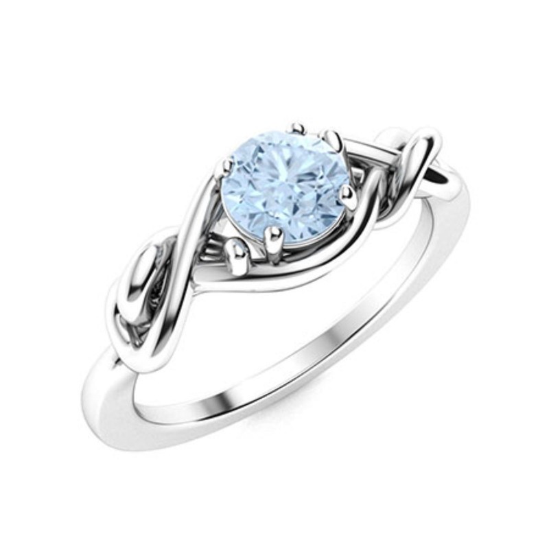 Sterling Silver Throat Chakra Aquamarine Gemstone Solitaire Ring Jewelry