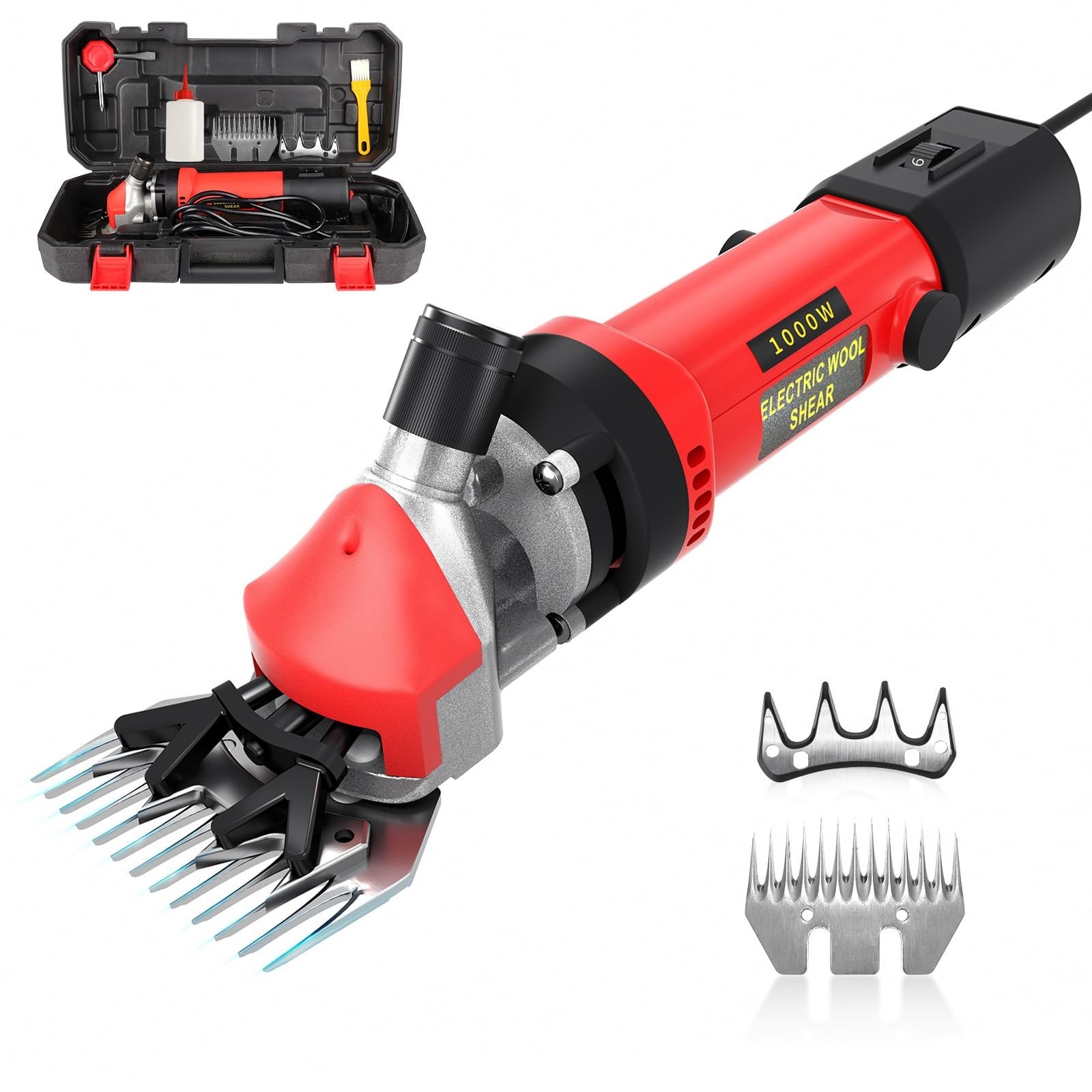 PAT JUUMG 1000W Sheep Shears Electric Farm Livestock Haircut with Blades Prof...