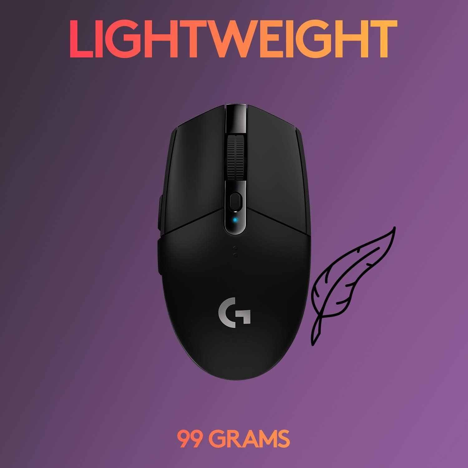 Logitech G305 LIGHTSPEED Wireless Gaming Mouse, Hero 12K Sensor 12,000 DPI Black