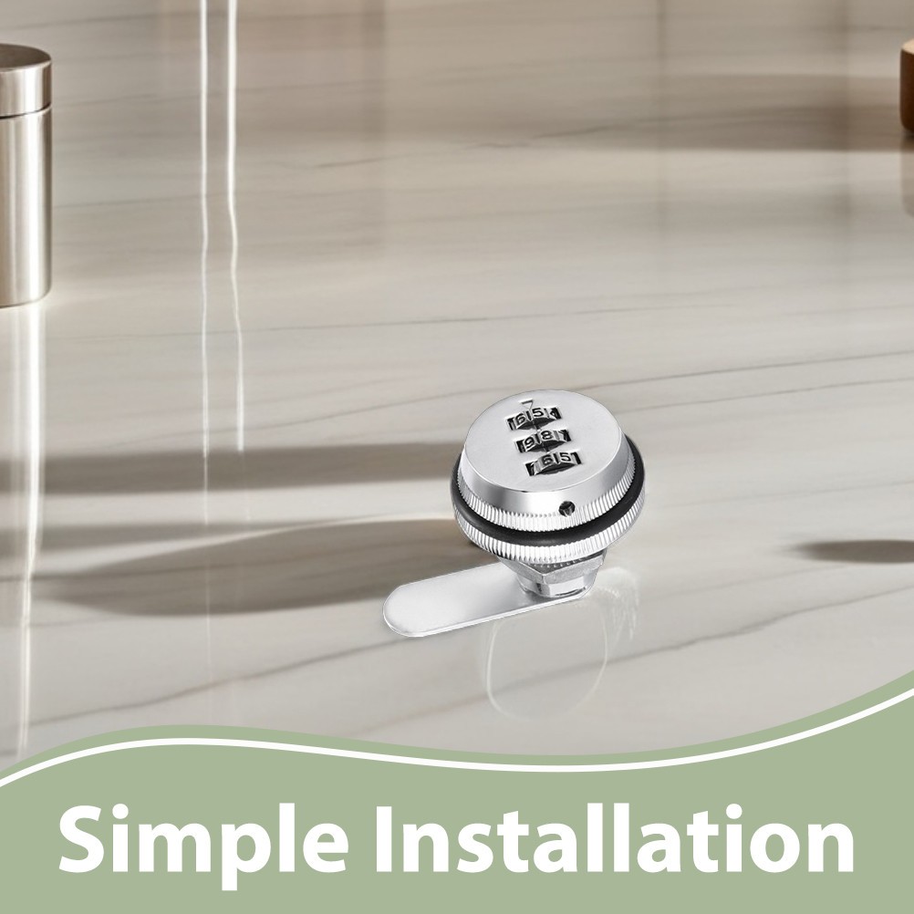 Silver Mailbox Cam Lock with 3-Dial Code Keyless Durable for Home Use