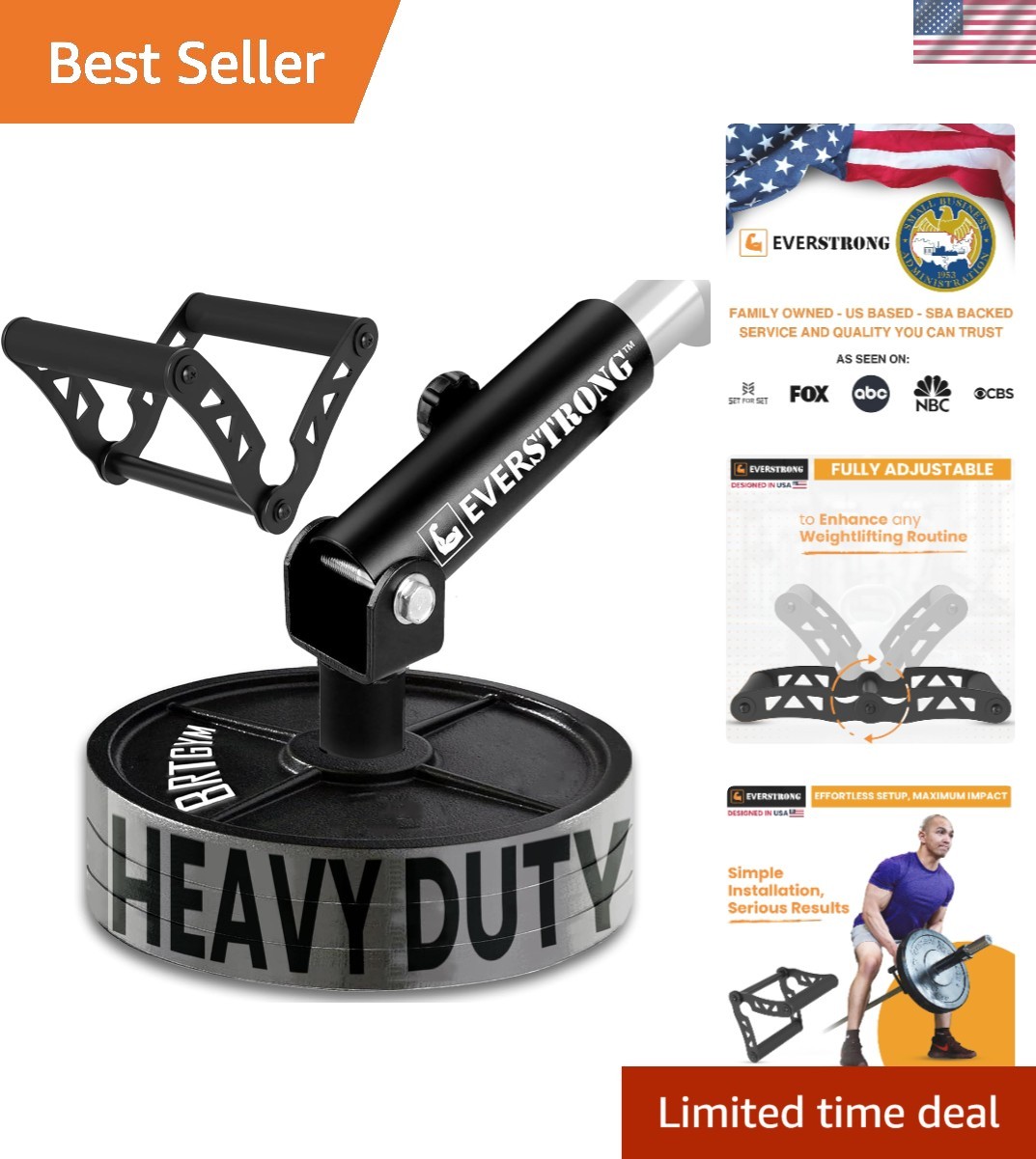Durable Steel T Bar Row Attachment - 360° Rotation for Complete Gym Experience