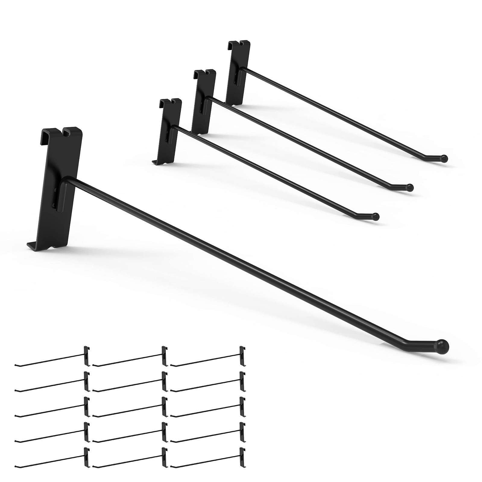 32 PCS Black 10 Inch Gridwall Hooks 3x3 Inch Wire Panel Display Hanger 30 LB