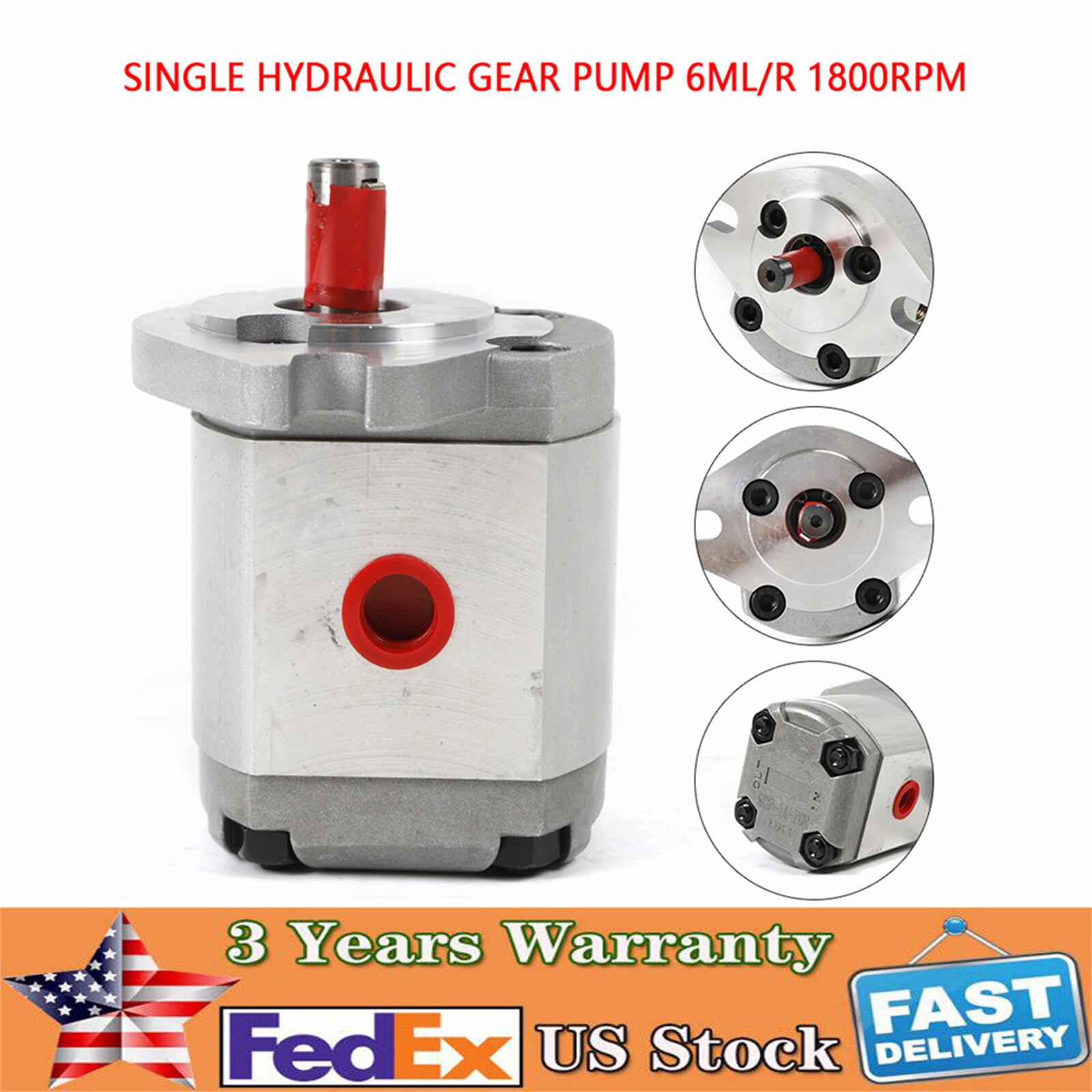 Mini Hydraulic Gear Pump High Pressure Gear Pump 21MPa 3200rpm Flat Key Shaft