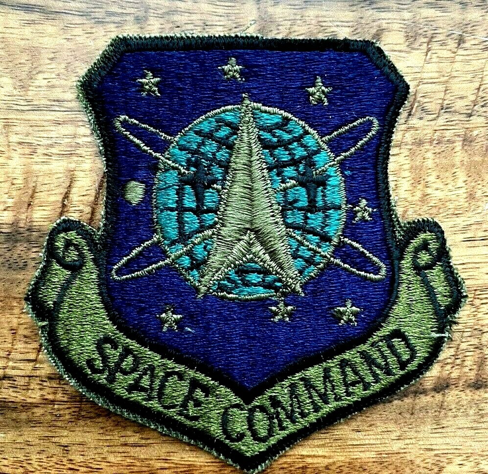 One--USAF US Air Force Space Command Insignia Badge Subdued Patch Cut Edge-SALE