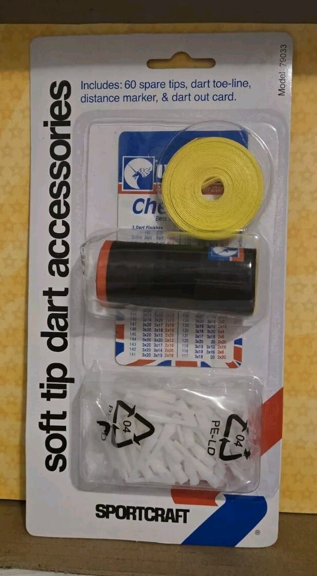SportCraft 79033-Soft Tip Dart Accessories Kit Pack Indoor Darts NEW NOS AG23
