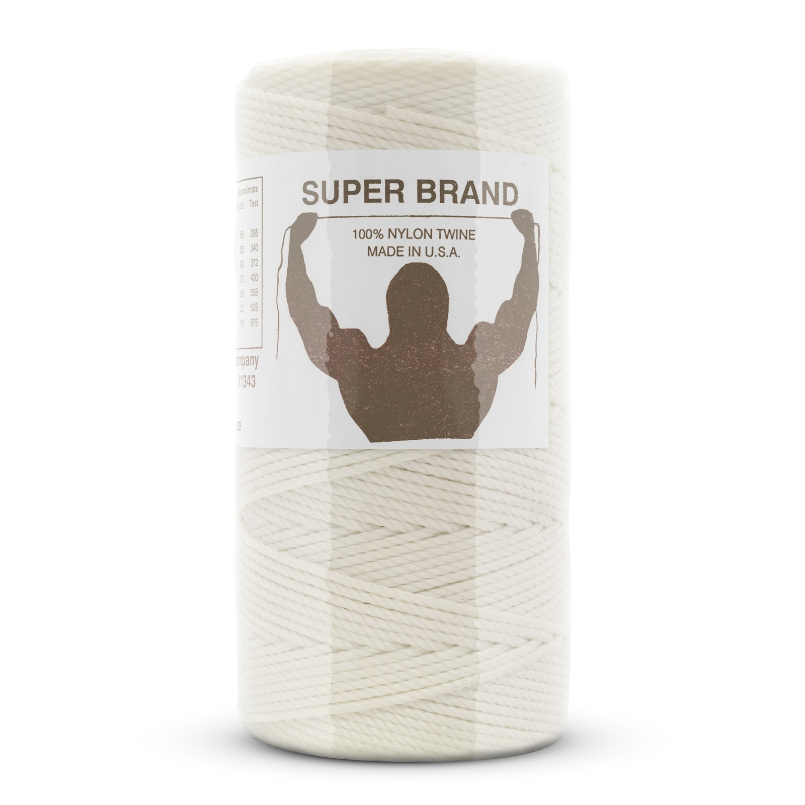 Bonded Natural Nylon Twine, Twisted. Size #6, 1/4 lb 1-pack