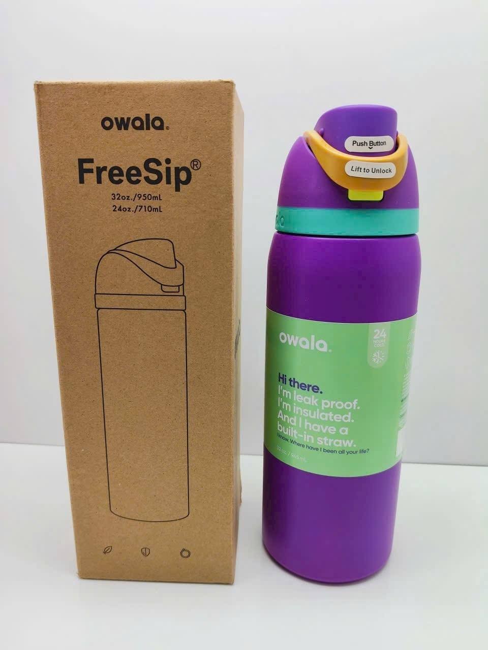 Owala FreeSip 32oz Water Bottle Purple Insulated Leakproof Gym Travel NEW