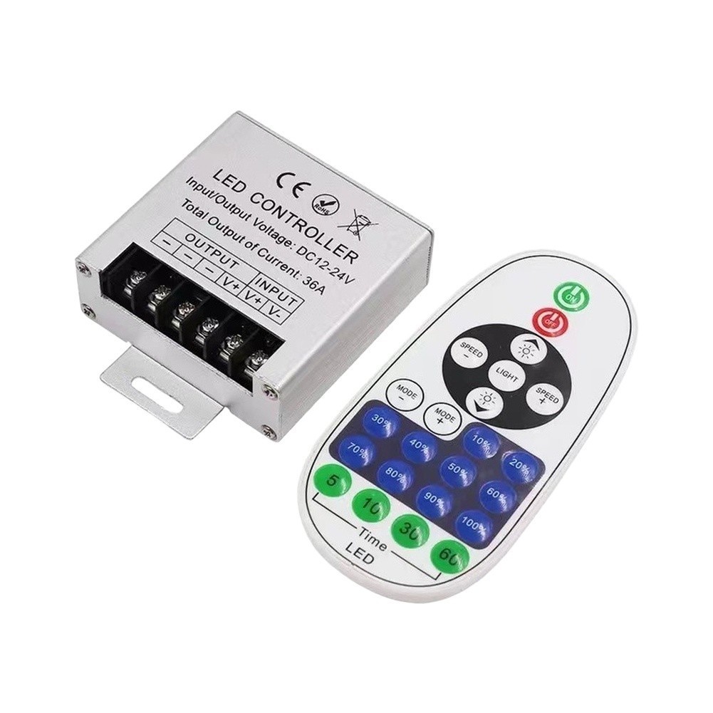 LED Light Controller 23 Button Aluminum Shell DC12-24V 36A Dimmer with Timer