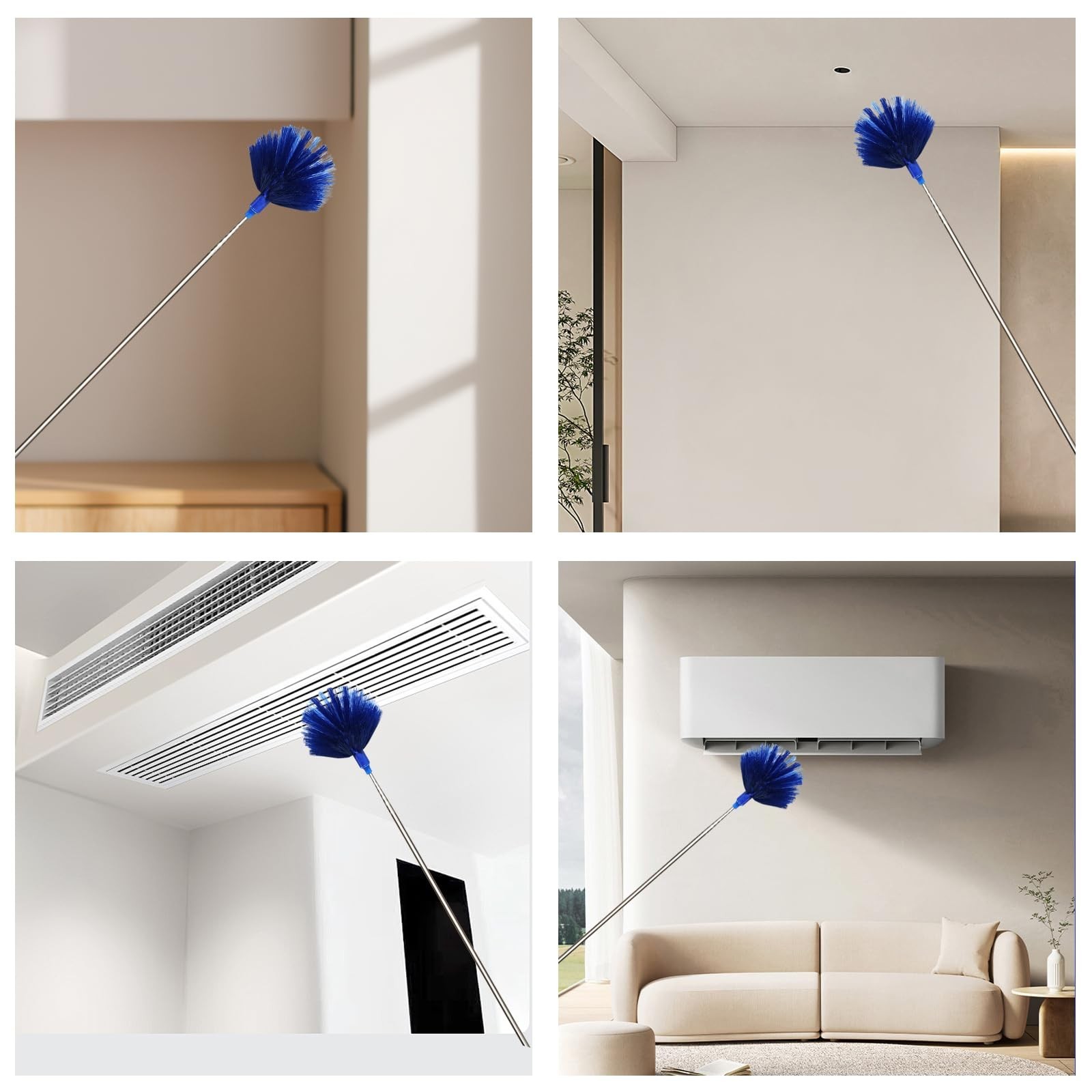 Cobweb Dusters with Extension Pole 100-inch, Spider Web Brush & Ceiling Clean...