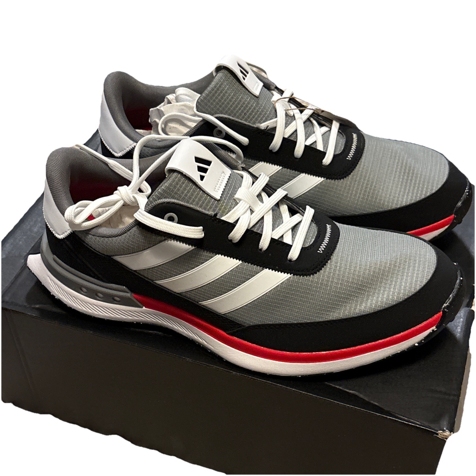 Adidas S2G SL 24 Spikeless Men's Golf Shoes Sz 11 (IH8521) Grey/White/Black/Red
