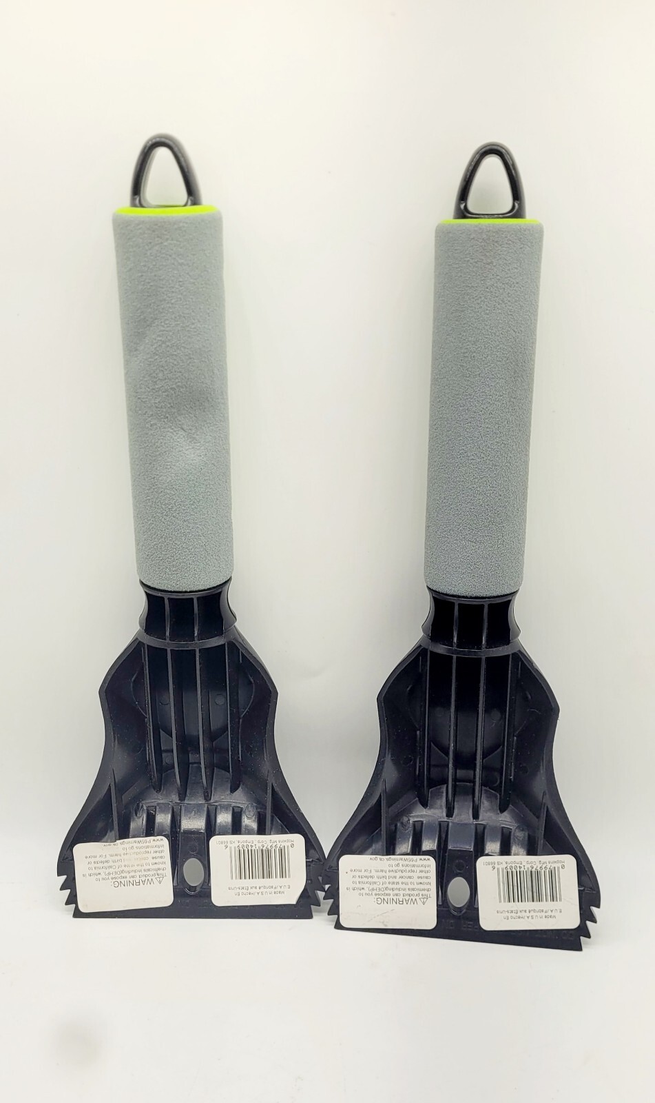 2 Pc Subzero Avalanche Window 11" Ice Scraper Comfort Grip Green