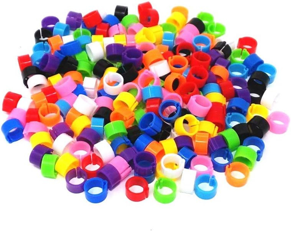 200pcs Mix Color 8mm Foot Ring Bands Bird Clip on Leg Rings for Pigeon Dove Chic