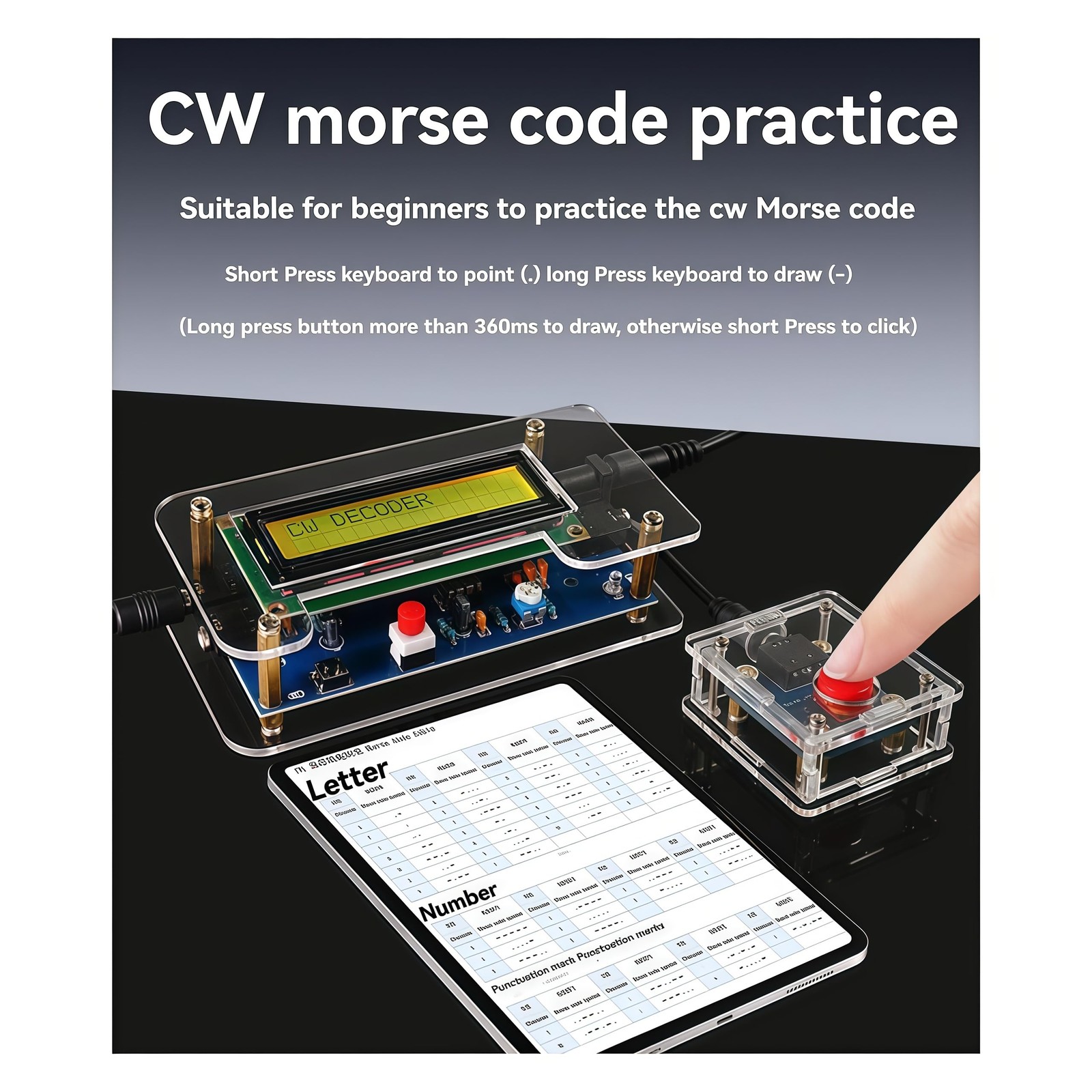 Trainer Morse Training Morse Decoder Components DIY Electronic Component Kit ...
