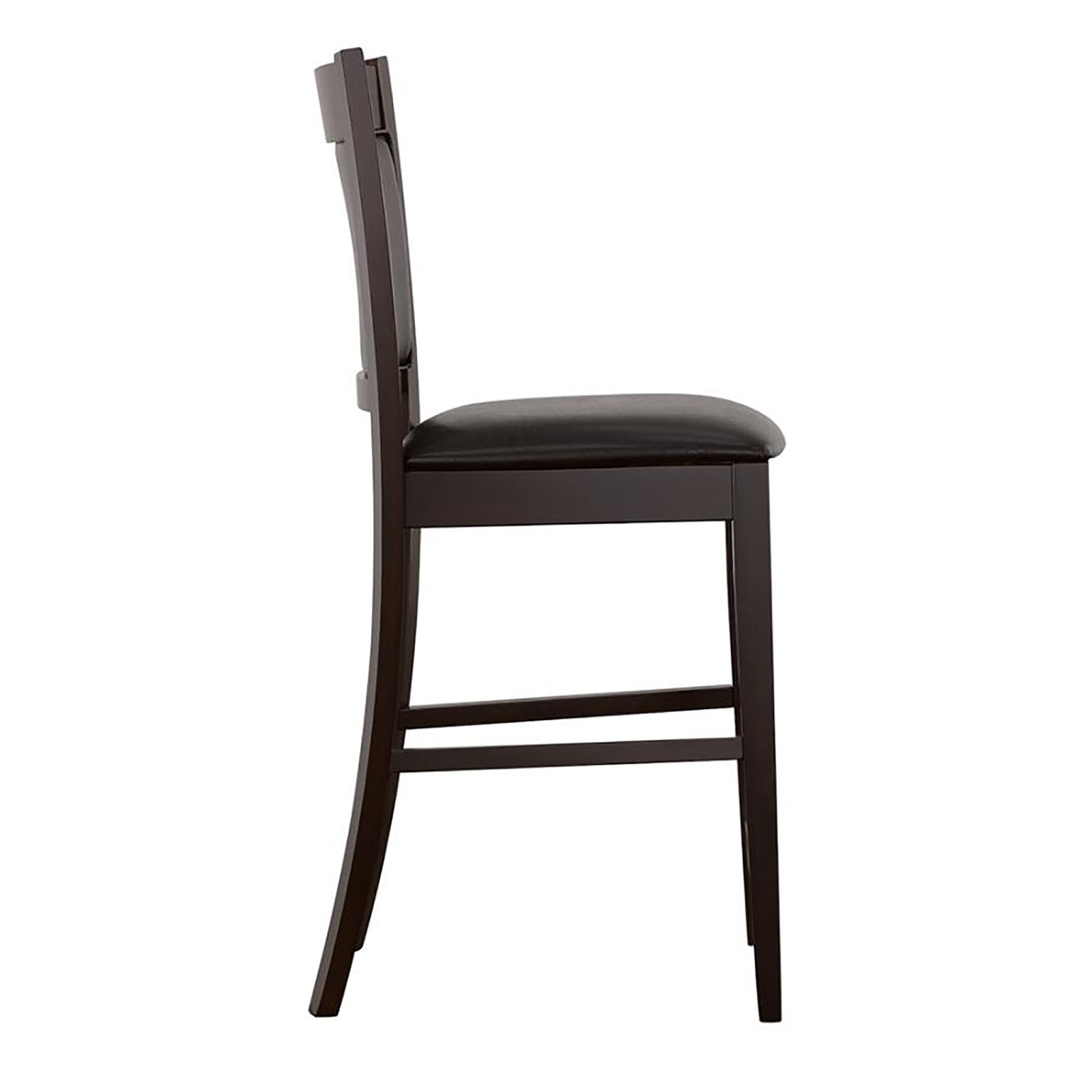 Black and Espresso Upholstered Counter Height Stools