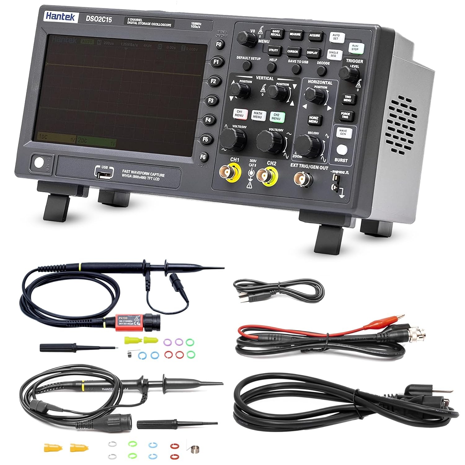 Hantek DSO2C15 Digital Storage Oscilloscope 150MHz Bandwidth 2CH 1GSa/s 8M