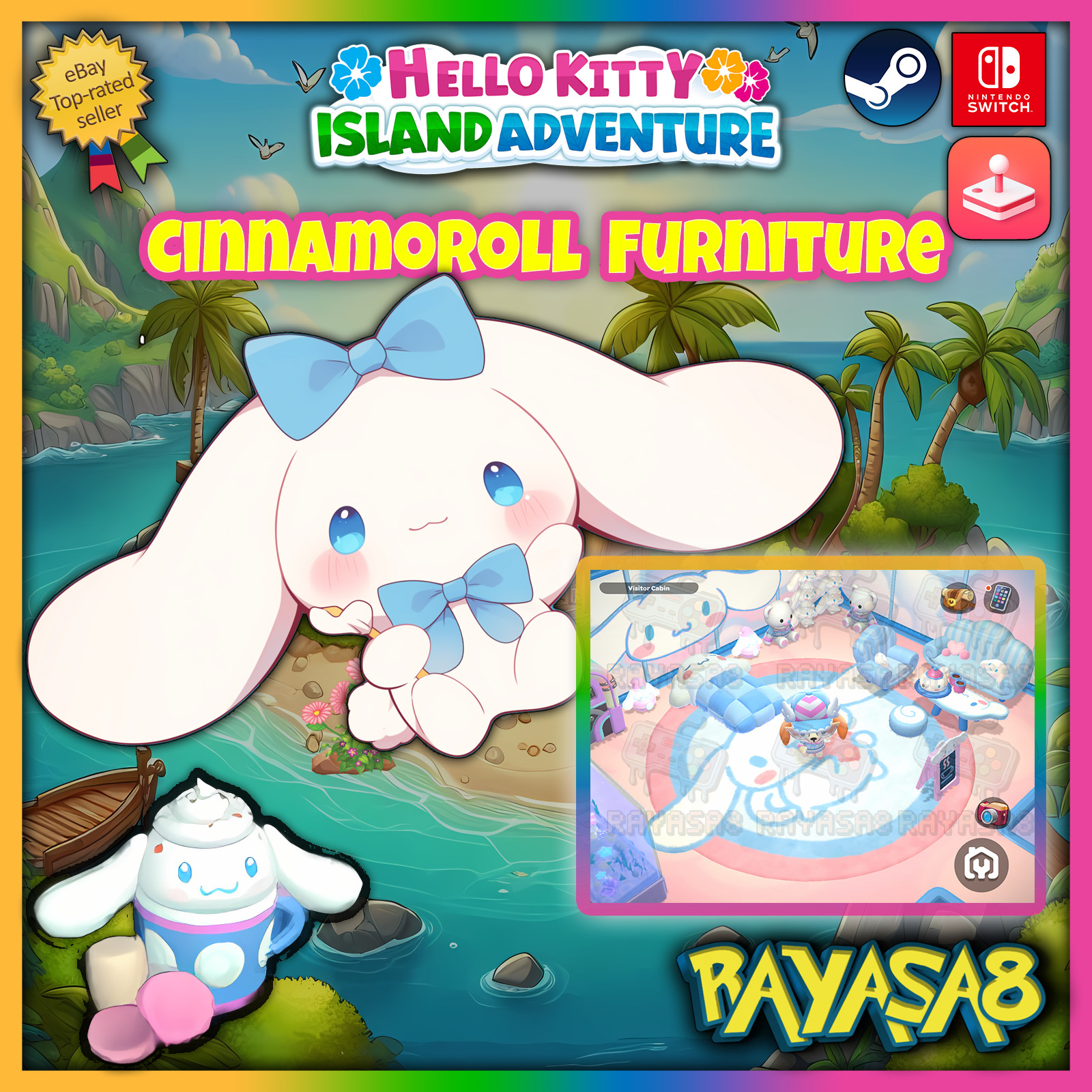 Cinnamoroll Furniture Set🐾 Nintendo | Steam | Apple Arcade | Hello Kitty